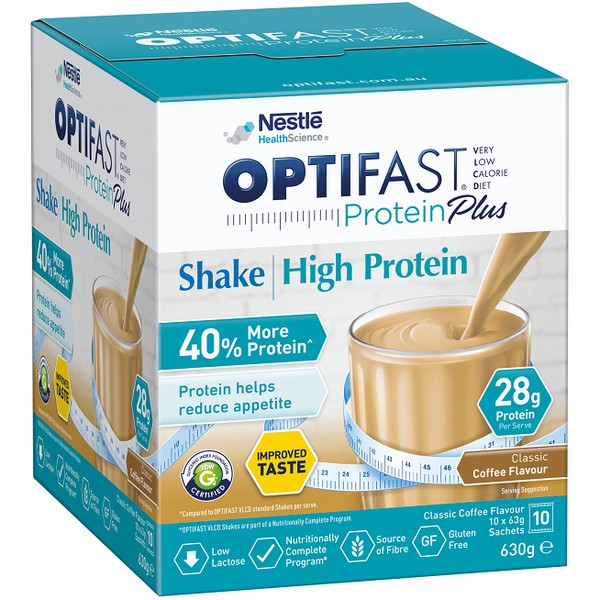 OPTIFAST Protein Plus High Protein Shake - Coffee 10 x 63g - Expiry 08/10/24