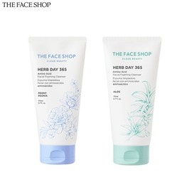 THE FACE SHOP Herb Day 365 Amino Acid Vegan Foam 170ml, Type:ALOE