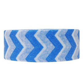 Wrapables Striped Washi Masking Tape, Chevron, True Blue Short