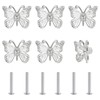 UFURMATE Butterfly Drawer Knobs, 6Pcs Zinc Alloy Cupboard Pull Handles