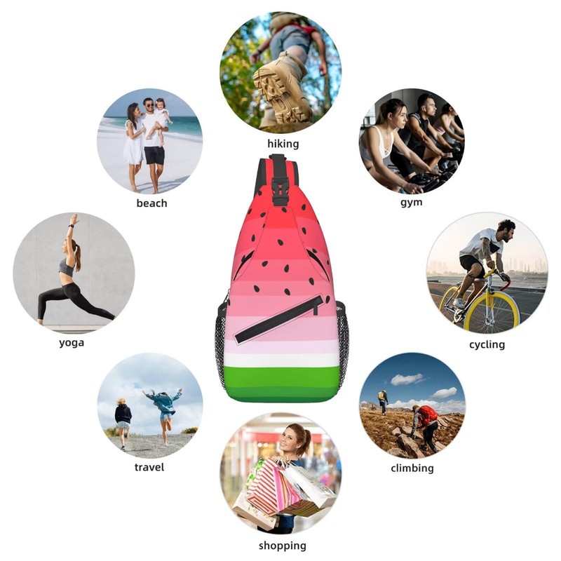LOSTORCHI Cute Cartoon Watermelon Crossbody Sling Bags for Women Men
