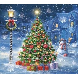 Christmas Napkins CHRISTMAS TREE by Night Snowman Lunch Napkins 40pcs, Decorative Napkins, Paper Napkins for Decoupage, Napkins for Decoupage, Christmas Paper Napkins, Decorative Napkins for Decoupage