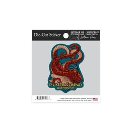 Die Cut Sticker Puget Sound, Washington, Octopus Mosaic, Contour Vinyl Sticker 1 to 3 inches (Waterproof Decal for Cars, Water Bottles, Laptops, Coolers), Small
