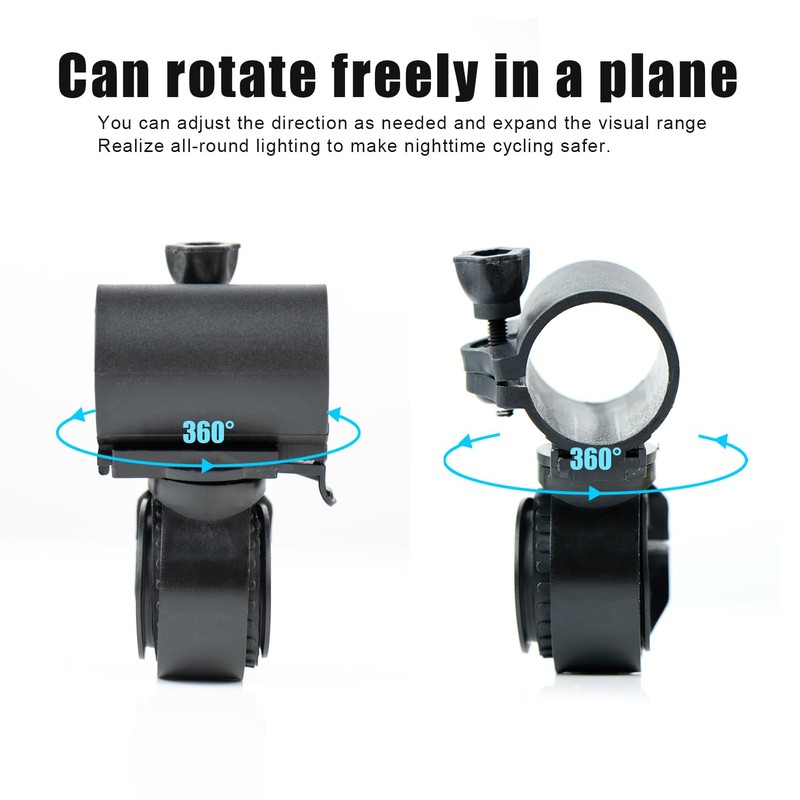 xiruiubao Torch Mount Bicycle, 360 Degree Rotatable Bicycle Light Holder