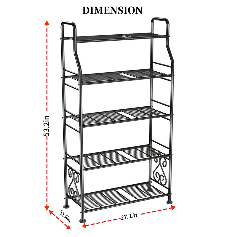 GIOTORENT Plant Stand Outdoor Indoor 5 Tier Metal Waterproof -