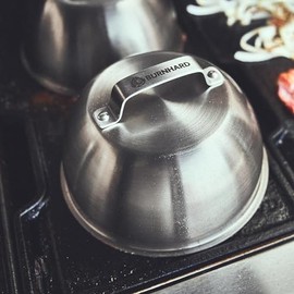 BURNHARD Stainless Steel Burger Bells Set of 2 16 x 9 cm Melting Bell for Cheeseburger