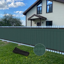 Weidear Privacy Fence Screen, 3x26FT Patio Privacy Screen, 160 GSM Shade Cloth Netting Mesh with Chain Link Cable Zip Ties, Fence Covering for Outdoor, Balcony, Yard, Panel, Garden,Wind- Green