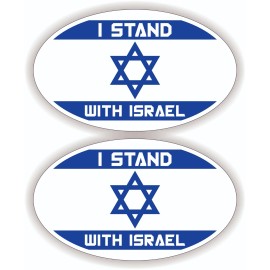 Unbranded/Generic pair - I STAND WITH ISRAEL 3x5 Vinyl Bumper Window Stickers Decals Israeli Flag