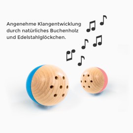 rewoodo Baelly Babyball Premium Motor Skills Baby Toy Wooden Toy from Germany (Natural)