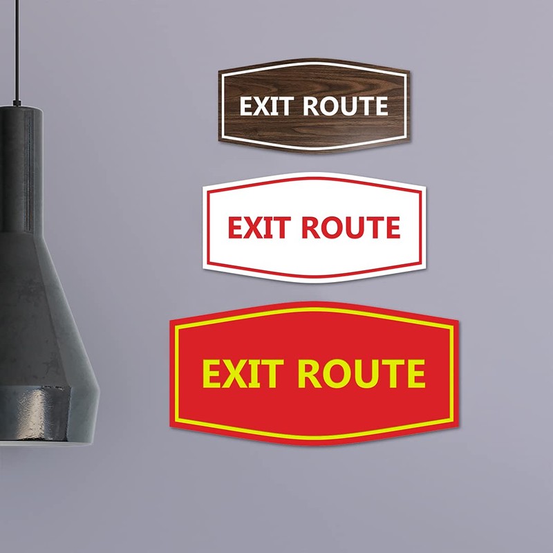Signs ByLITA Fancy Exit Route Sign (Red) - Large