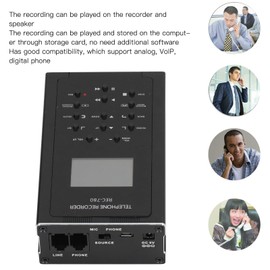 Yunseity Telephone Recorder with Built-in 32GB Memory, Automatic Mini Phone Recorder for Analogue/IP/Digital Lines