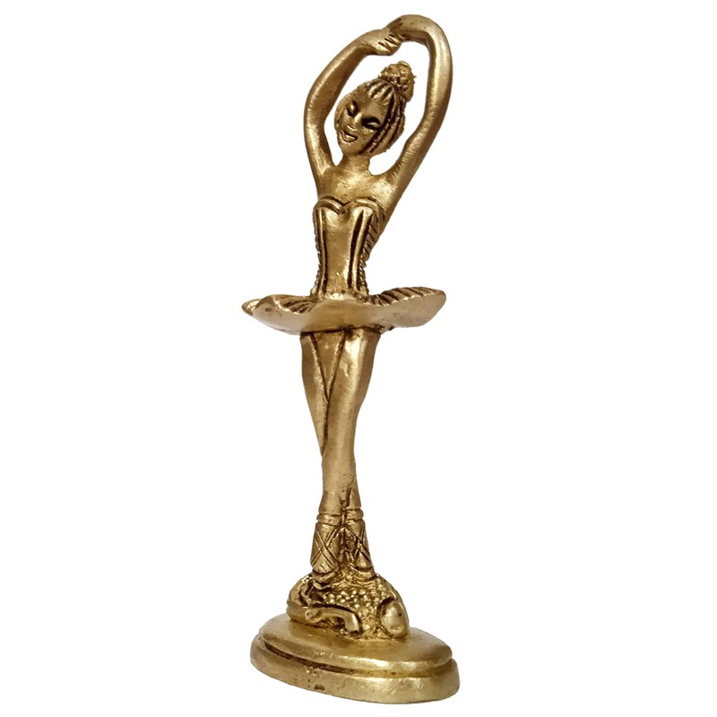 Purpledip Brass Statue Ballet Dancing Girl: Ballerina In Dance Pose