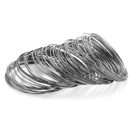 Ensoul 70pcs Hematite Color Flower Mixed Metal Aztec African Indian Vintage Multi Women Bangles Set