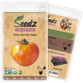 Organic Tomato Seeds, APPR. 30, Copia Gold Beefsteak Tomato, Heirloom Vegetable Seeds, Certified Organic, Non GMO, Non Hybrid, USA