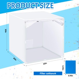 Threehoney Spray Paint Booth Kit Portable Airbrush Booth Spray Paint Tent with Curtain and Filter, 30 x 30 x 30 Inch Tool for DIY Projects Model Nail Toy Part