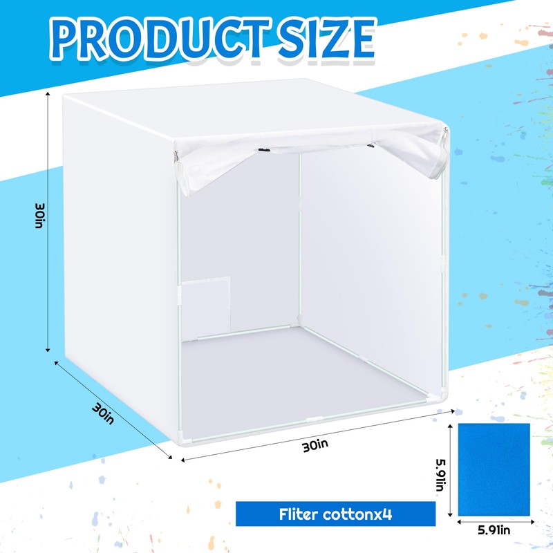 Threehoney Spray Paint Booth Kit Portable Airbrush Booth Spray Paint