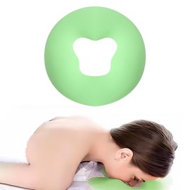 OULIGET Silicone Face Massage Pillow,SPA Beauty Face Relax Headrest,Salon Skin Care Soft Overlay Travel Head Support,Green