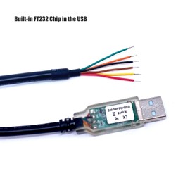 Xiusiyt USB RS485-WE-5000-BT Serial Adapter Cable, FT232RL Chipset, USB to RS-485, RS485-WE Converter Cable 6 Wire End, 16FT/5M