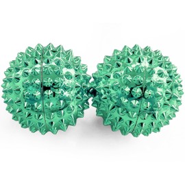 2 x DBT Skills Hedgehog Ball, Magnetic High Stress Acupressure Ball, Green, 32 mm Diameter, for Stress Relief or Massage, Against Tension and for More Mobility and Concentration