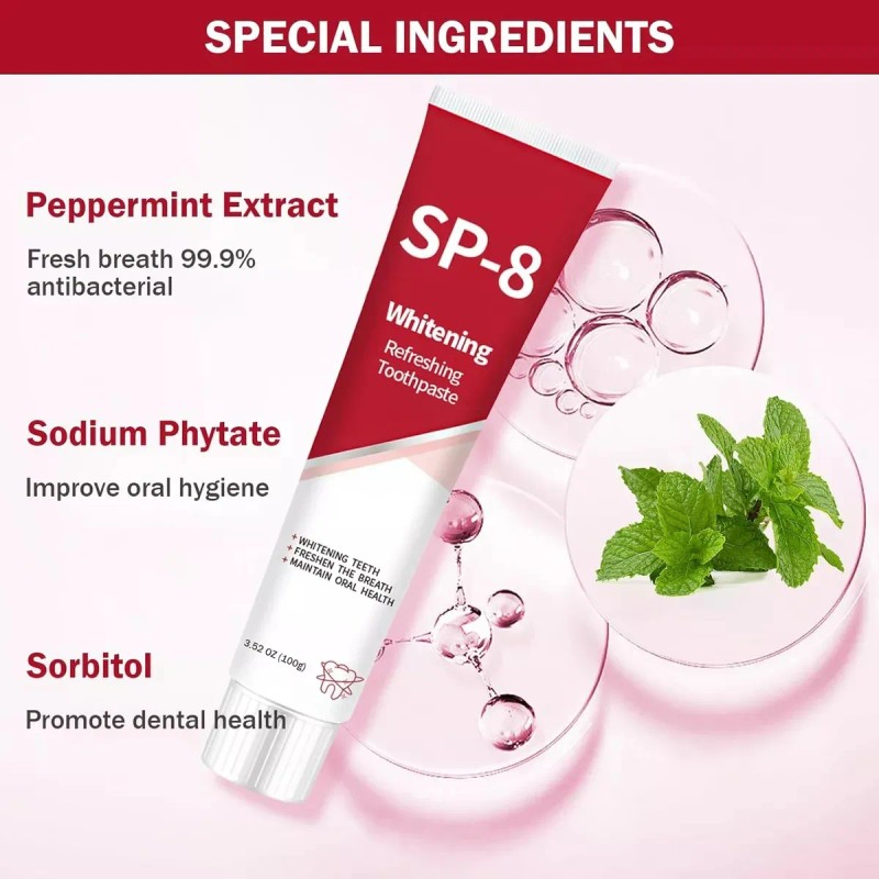 2pcs Sp8 Pasta De Dientes Blanqueadora Cepillos Dentales