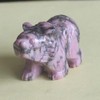 Hand Carved Mixed Gemstone Crystal Bear Figurine Animal Carving (Rhodonite)