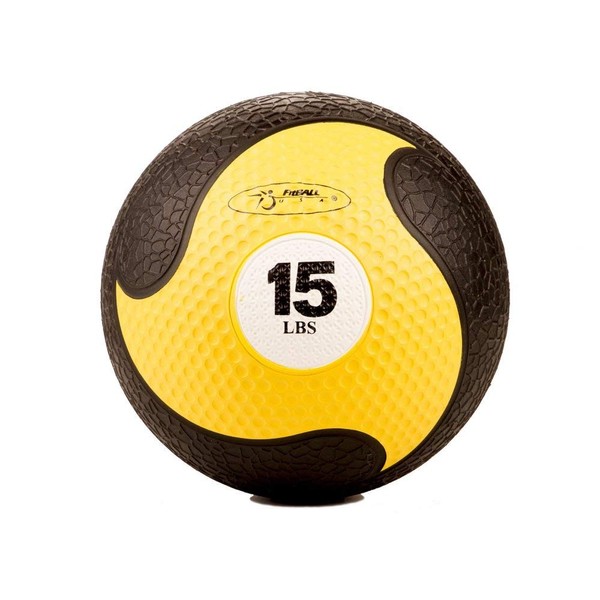 FitBall MedBalls Textured Alternative to Hand Weights - 15 lbs - Yellow