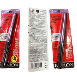 REVLON Ultraviolet 904 So Fierce! Chrome Ink Liquid Eyeliner-.03oz ea. LOT OF 3