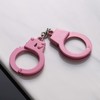 POYAMUSE Mini Handcuffs Metal Keychain Creative Handcuff Keyring-pink