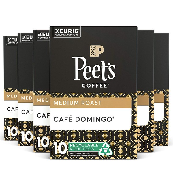 Peet’s Coffee Café Domingo K-Cup Coffee Pods for Keurig Brewers, Medium Roast, 60 Pods
