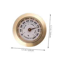 Operitacx Mechanical Analog Hygrometer for Cigar Humidor High Precision Mini Humidity Gauge Metal Construction Portable Cigar Box Accessory for Accurate Indoor Humidity Control