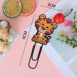 yufana Pack of 10 Cartoon Paper Clips, Bookmark Clip, Paper Clip Bookmark for Pagination, Organising, Folders, Colourful Reading Marker Clip, Stationery, Reward Gifts, Students (Animal)