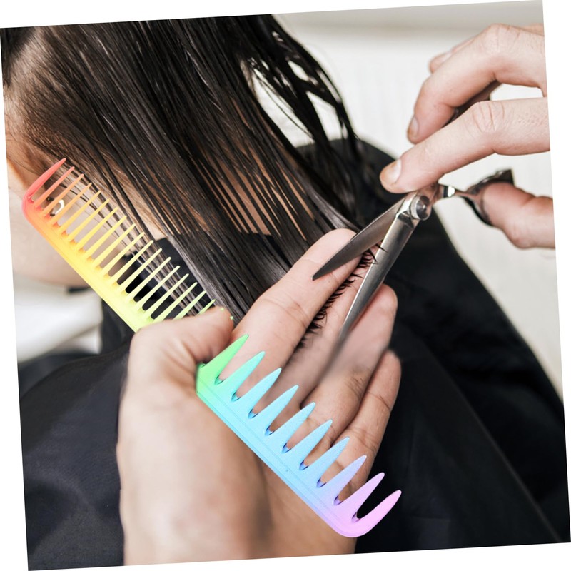 Beavorty 3pcs Rainbow Hair Combs Professional Anti-static Styling Combs for