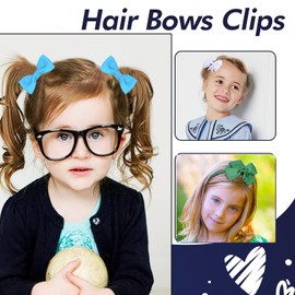 School Hair Accessories Set 14 Pcs Uniform Hair Bow Headband Clips Hair Ties Curly Korker Bows for Little Toddler School Girls (Burgundy&White)