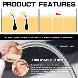 FERCAISH Pack of 10 Stainless Steel Spring Epilator, Facial Hair Remover, Manual Hair Removal Tool, Portable Spring Epilator, for Fine Hair on the Face and Other Body Parts