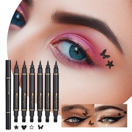 Stamp Eye Liner,Double-Headed Eye Liner Stamps Set - Long-Lasting Waterproof Women Cosmetics Beauty for Stage Travel Party Performance Cosplay Bridal Vacation