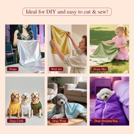 Q&J Fabric Co. Light Blue Satin Fabric by The Yard, 1 Yard x 55 Inch Charmeuse Satin Fabric Silky & Shiny Cloth Fabric, Smooth Bridal Satin Fabric for Wedding Dress, Clothing Sewing, DIY Crafts