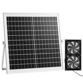 15W Solar Powered High Speed Fan Adjustable Solar Panel Angle 2668 RPM Fast Flexible Installation Dual Fan SystemSolar Panel: With Solar Panel, Rotation Speed: 3500 RPM