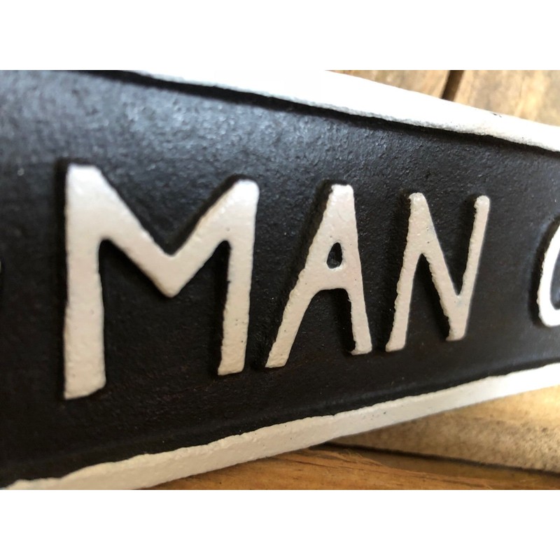 Antique Black Cast Iron Wall Garden Garage Gate Door Sign