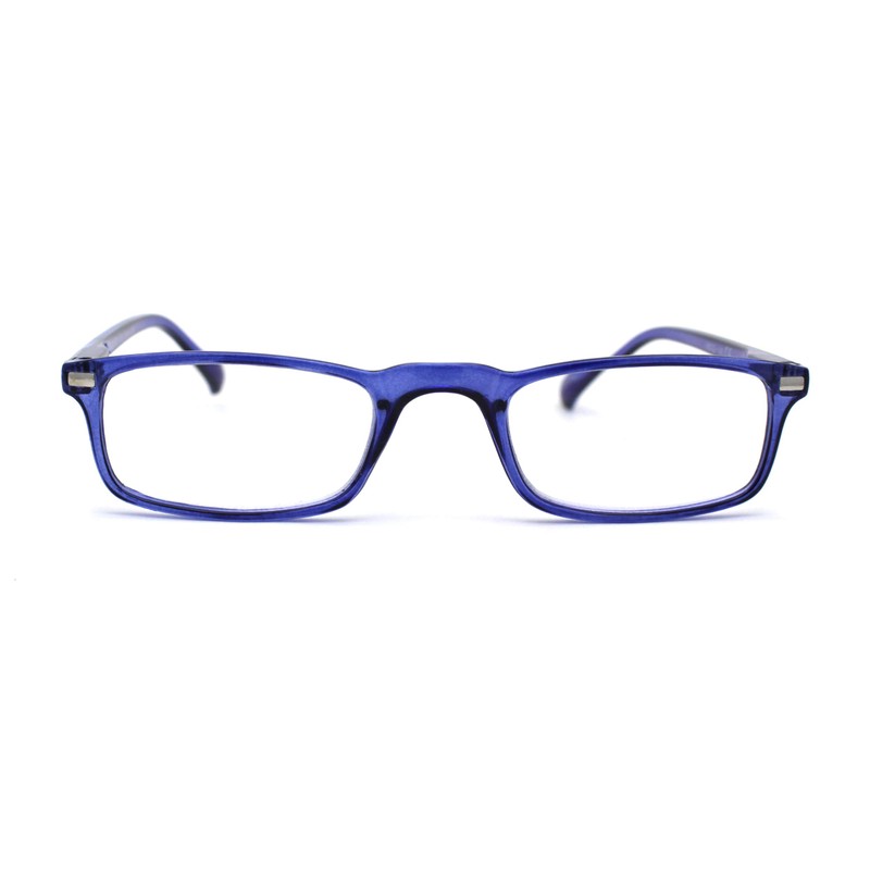 Mens Spring Hinge 90s Narrow Rectangle Plastic Powered Reading Glasses