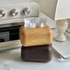 Tissue Box Cover Wood Grain Easy Refill Rectangular Stylish Elegant
