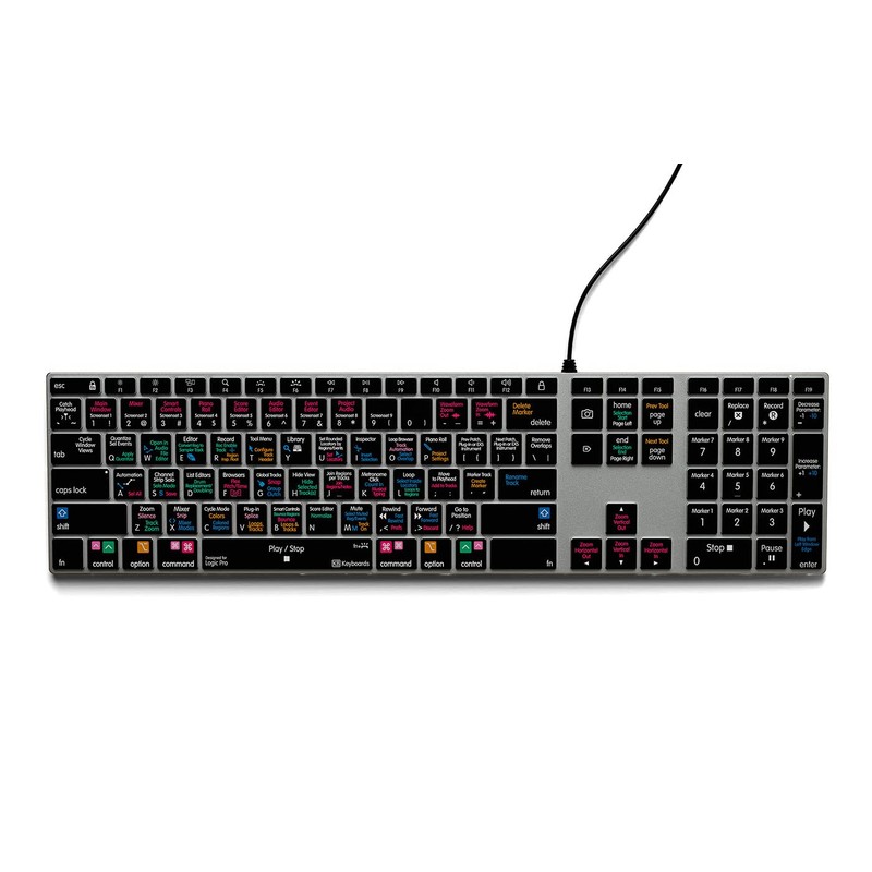 KB Covers Logic Pro Backlit Keyboard | Color-Coded Shortcuts for