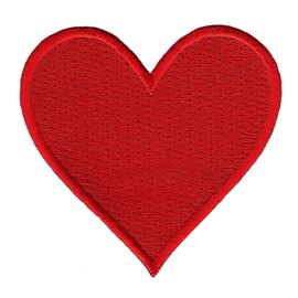 Red Heart Iron-On Embroidered Patch Playing Card Suit Poker Valentine's Day