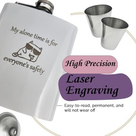Sarcastic Coworker Gifts for Women, Cool Coworkers Gifts, Mothers Day for Mom, Birthday Present Ideas for Wife, Gag Gifts Funny Adult, Gift for a New Mom, Alone Time Funny Flask (White)
