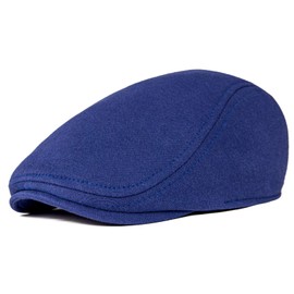 BOTVELA Men's Cotton Flat Ivy Gatsby Newsboy Driving Hat Cap (Royal Blue)