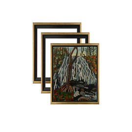 Jerry's Artarama 3/4 Core Floater 3 Pack Frames for Canvas Artwork Display [8x10 - Black/Antique Gold]- Perfect for Home Wall Decor, Bedroom Wall Art, Living Room - Glass and Backing not Included