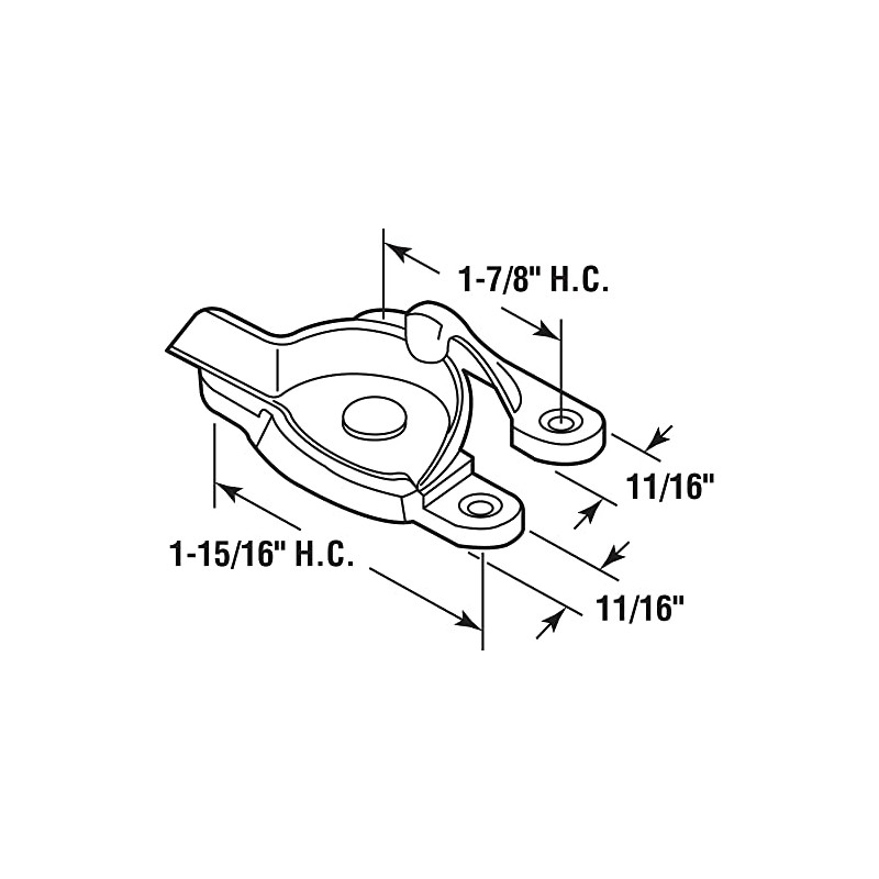 Prime-Line F 2711 Diecast Cam Action Window Sash Lock, Mounting