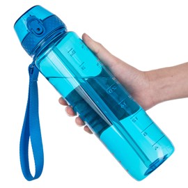 GOPPUS Clear Water Bottle With Straw 32oz Clear Sports Water Bottles Motivational with Time Marker Tritan BPA Free Clea Plastic Water Bottle Wide Mouth for Gym Travel Home School Office