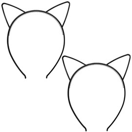 2Pcs Plastic Cat Ears Headband for Women Girls