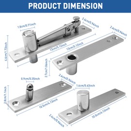 TamBee Door Pivot Hinges Heavy Duty Hinges for Wood Doors 360 Degree Shaft Stainless Steel Pivot Hinge System