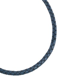 American West Jewelry Braided Genuine Blue Leather Sterling Silver Necklace